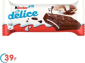 Изображение товара Пирожное Kinder Delice покрытое какао-глазурью с молочной начинкой 39г