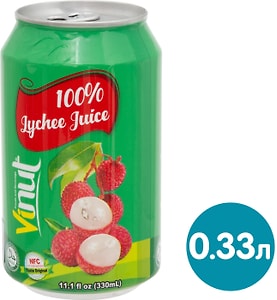 Изображение товара Сок Vinut Личи 100% 330мл