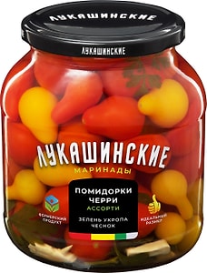 Изображение товара Томаты Лукашинские Консервированные с зеленью 670г