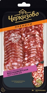 Изображение товара Колбаса Черкизово Премиум брауншвейгская сырокопченая нарезка 85г