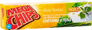 Изображение товара Чипсы Mega Chips Сметана и лук 100г