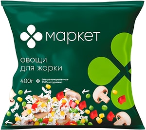 Изображение товара Смесь овощная Маркет Перекресток Овощи для жарки быстрозамороженная 400г