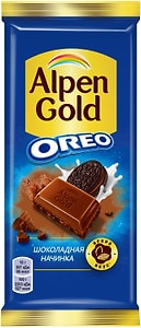 Изображение товара Шоколад Alpen Gold Молочный Орео с шоколадной начинкой 85г