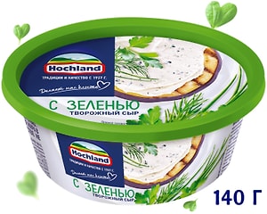 Изображение товара Сыр творожный Hochland с зеленью 60% 140г