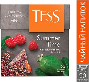 Изображение товара Чайный напиток Tess Summer гибискус с малиной и ароматом фейхоа 20*1.8г