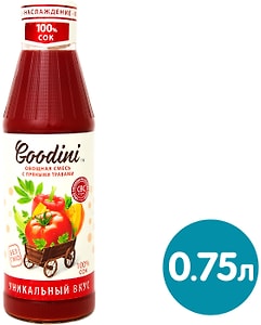 Изображение товара Сок Goodini Овощная смесь с пряными травами 750мл