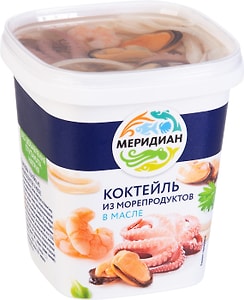 Изображение товара Коктейль из морепродуктов Меридиан в масле 415г