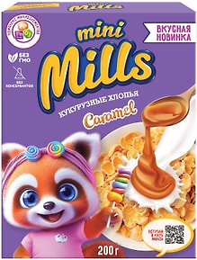 Изображение товара Хлопья Mini Mills кукурузные Карамельные 200г