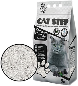 Изображение товара Наполнитель для кошачьего туалета Cat Step Compact White Carbon 5л