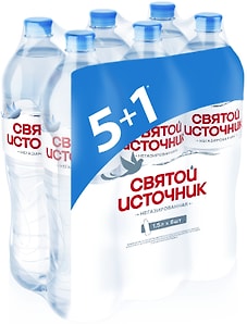 Изображение товара Вода Святой Источник питьевая негазированная 6*1.5л