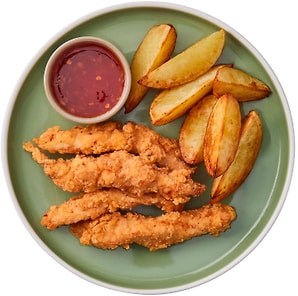 Изображение товара Стрипсы из куриного филе с картофелем Шеф Перекресток 250г