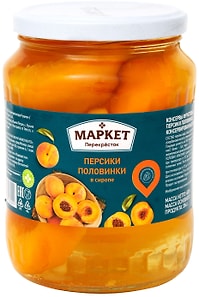 Изображение товара Персики Маркет Перекресток половинки в сиропе 680г