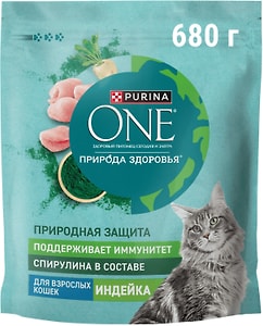 Изображение товара Сухой корм для кошек Purina ONE Природа здоровья с индейкой 680г