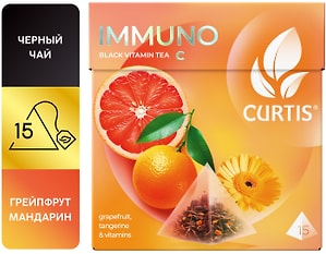 Изображение товара Чай черный Curtis Immuno с Цедрой лимона и апельсина 15*1.7г