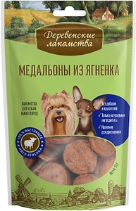 Изображение товара Лакомство для собак Деревенские лакомства Медальоны из ягненка 55г