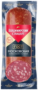 Изображение товара Колбаса Владимирский стандарт Московская варено-копченая 350г