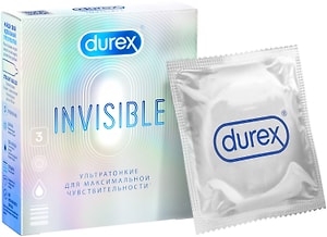 Изображение товара Презервативы Durex Invisible ультратонкие для максимальной чувствительности 3шт