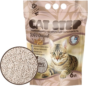 Изображение товара Наполнитель комкующийся растительный Cat Step Tofu Original 6л