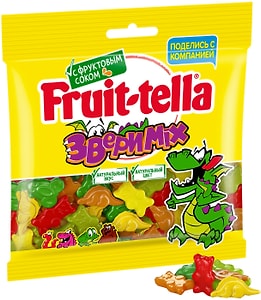 Изображение товара Мармелад Fruittella жевательный Звери Mix 150г