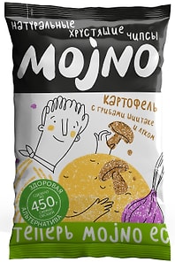 Изображение товара Чипсы MOjNO натуральные картофельные с грибами шиитаке и луком 75г