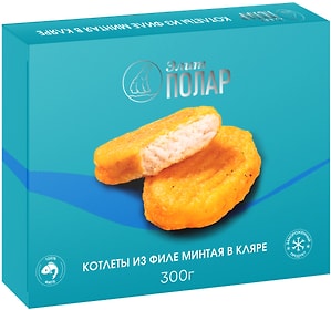 Изображение товара Котлеты Полар Элит из филе минтая в кляре 300г