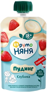 Изображение товара Пудинг ФрутоНяня молочный Клубника 2% с 18 месяцев 90г