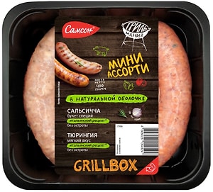 Изображение товара Колбаски Самсон GrillBox Мини-ассорти 400г