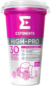 Изображение товара Напиток кисломолочный Exponenta HighPro Малина-Банан обезжиренный 250г