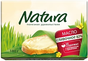 Изображение товара Масло сливочное Natura 82% 180г