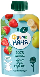 Изображение товара Десерт ФрутоНяня из яблок бананов и клубники с 7 месяцев 90г