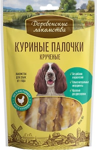 Изображение товара Лакомство для собак Деревенские лакомства Куриные палочки 90г