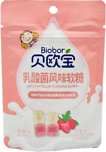 Изображение товара Мармелад Biobor жевательный с лактобактериями со вкусом клубники 45г