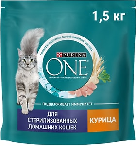 Изображение товара Сухой корм для кошек Purina ONE для стерилизованных с курицей 1.5кг
