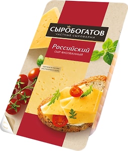 Изображение товара Сыр Сыробогатов Российский полутвердый 50% 125г