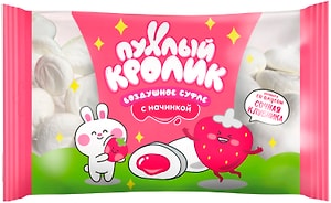 Изображение товара Воздушное суфле Пухлый Кролик Marshmallows с начинкой со вкусом клубники 85г