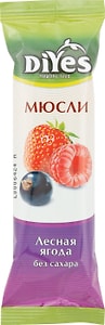 Изображение товара Батончик мюсли DiYes Лесная ягода без сахара 25г