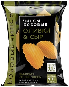 Изображение товара Чипсы бобовые Сыр с оливками 50г