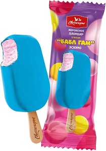 Изображение товара Мороженое Свитлогорье Пломбир Бабл Гам с ароматами дыни арбуза и малины 12% 65г