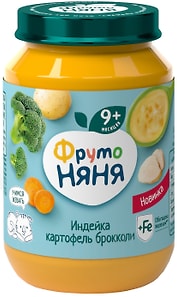 Изображение товара Пюре ФрутоНяня Индейка картофель брокколи 190г