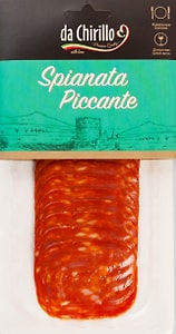 Изображение товара Колбаса Da Chirillo Спьяната Пикантэ сыровяленая нарезка 90г