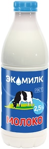 Изображение товара Молоко Экомилк пастеризованное 2.5% 900мл
