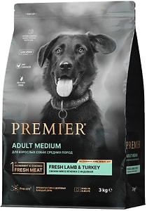 Изображение товара Сухой корм для собак Premier Dog Lamb&Turkey Adult Medium Свежее мясо ягненка с индейкой 3кг