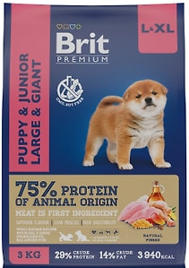 Изображение товара Сухой корм для собак Brit Premium Dog Puppy and Junior Large and Giant с курицей 3кг