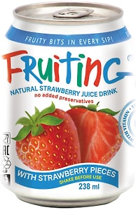 Изображение товара Напиток Fruiting из клубничного сока с кусочками клубники 238мл