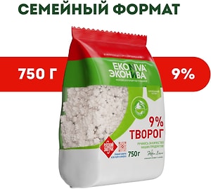 Изображение товара Творог ЭкоНива рассыпчатый 9% 750г