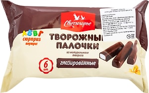 Изображение товара Творожные палочки Свитлогорье глазированные с ароматом ванили 23% 180г