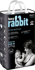 Изображение товара Подгузники Fancy Rabbit for home на липучках 6-11кг M 44шт