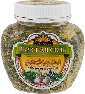 Изображение товара Соль Вкусная Соль с чесноком и зеленью с пряностями и овощами 400г