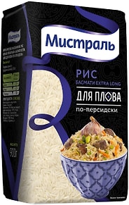 Изображение товара Рис Мистраль Басмати Extra Long по-персидски для плова 900г