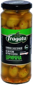 Изображение товара Оливки Fragata с косточкой со вкусом соуса Шрирача 340г